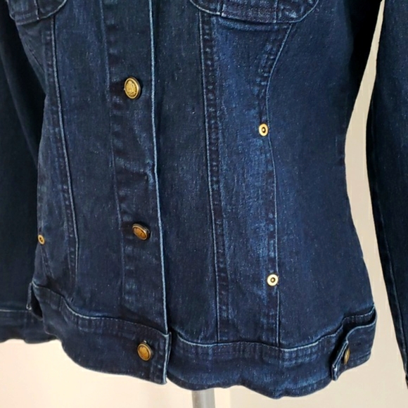 DG2 by Diane Gilman Classic Stretch Indigo Jeans Jacket - Size S - Picture 8 of 16